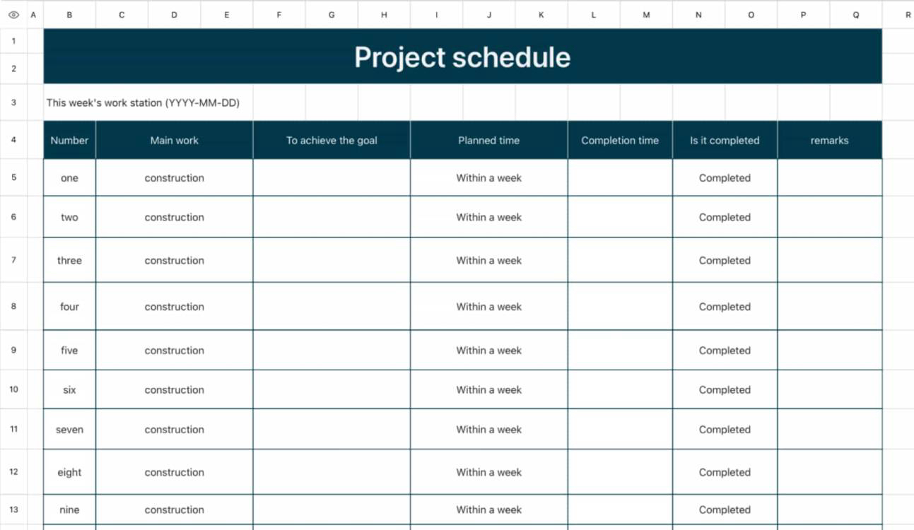Project schedule 1